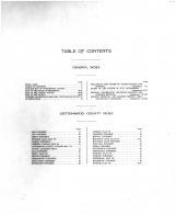 Table of Contents, Cottonwood County 1909